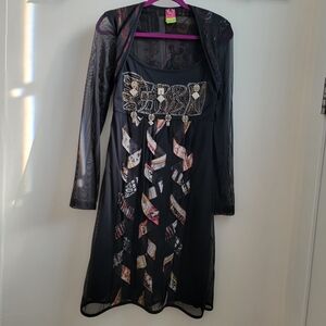 Save The Queen Black Dress with Colorful Accents